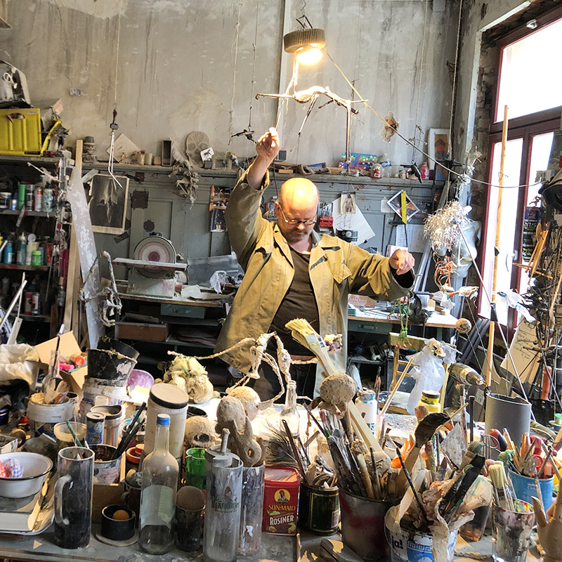Photo of Michael Vogel, puppeteer and puppet-maker, Figurentheater Wilde & Vogel, Leipzig.