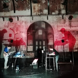 Photo of the music duo Protect Laika, with Charlotte Wilde and Stefan Wenzel (photo Dana Ersing).